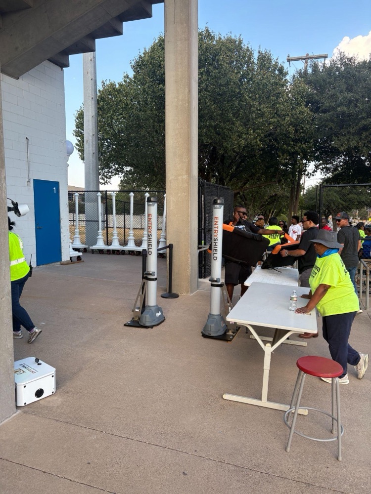 Entry Shield rental screening setup at an event