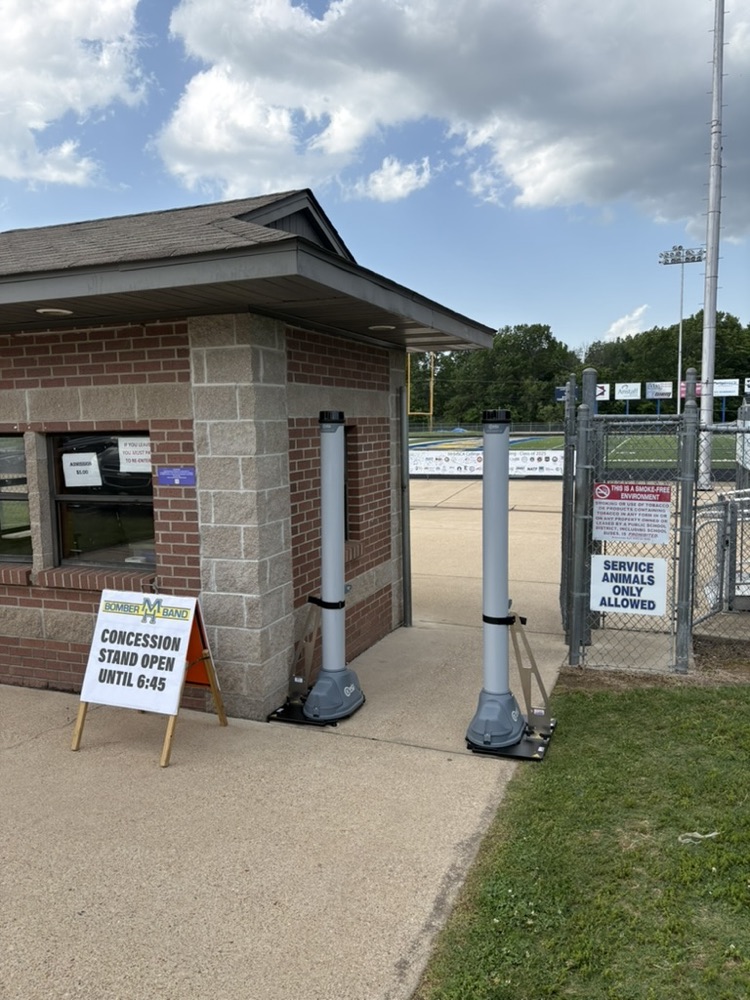 Entry Shield rental screening setup at an event