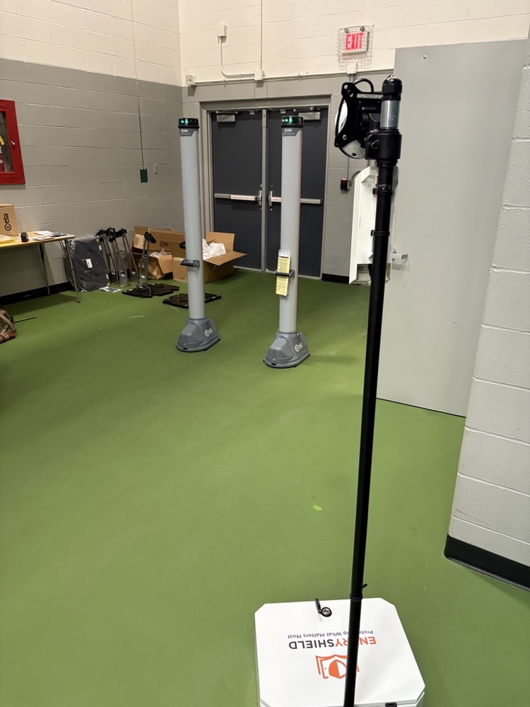 Entry Shield rental screening setup at an event