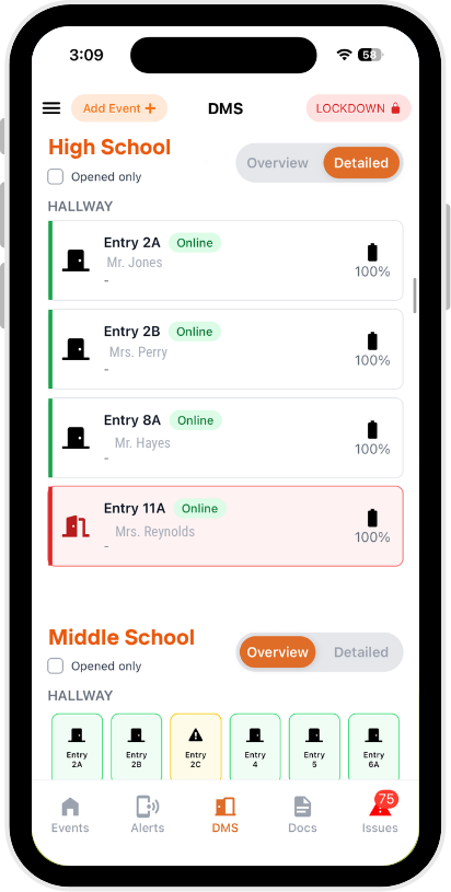 Door Monitoring Detailed View