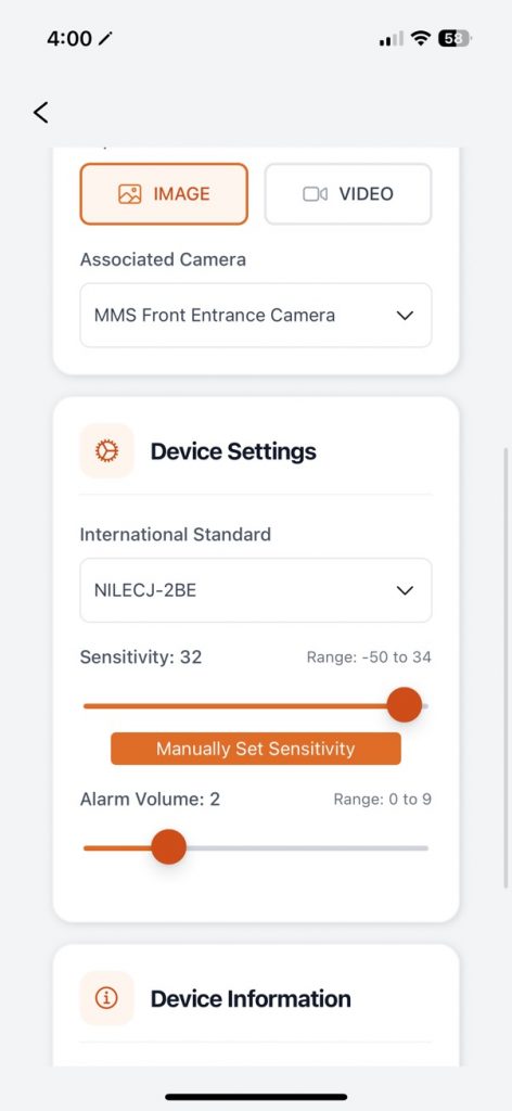 Device Settings Detail